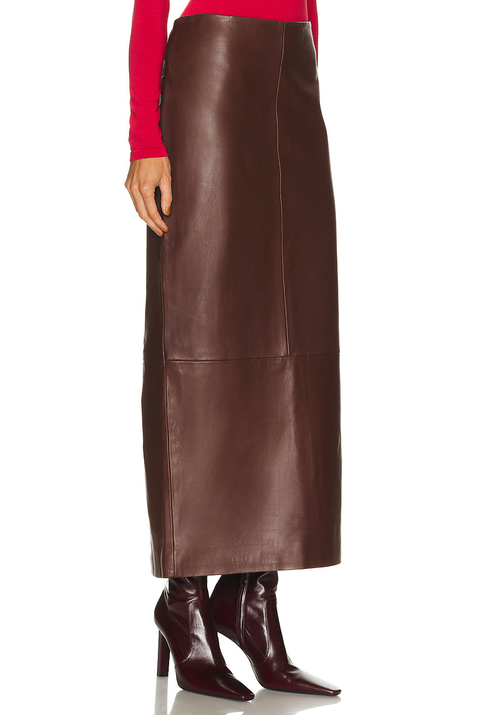 Leather Column Skirt