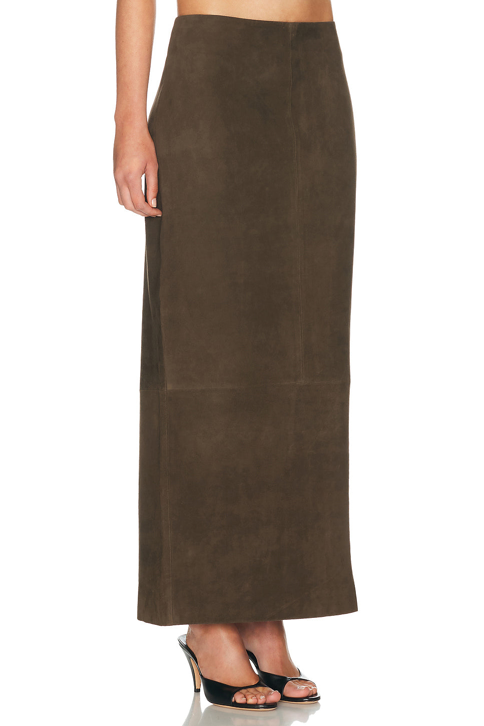 Suede Column Skirt