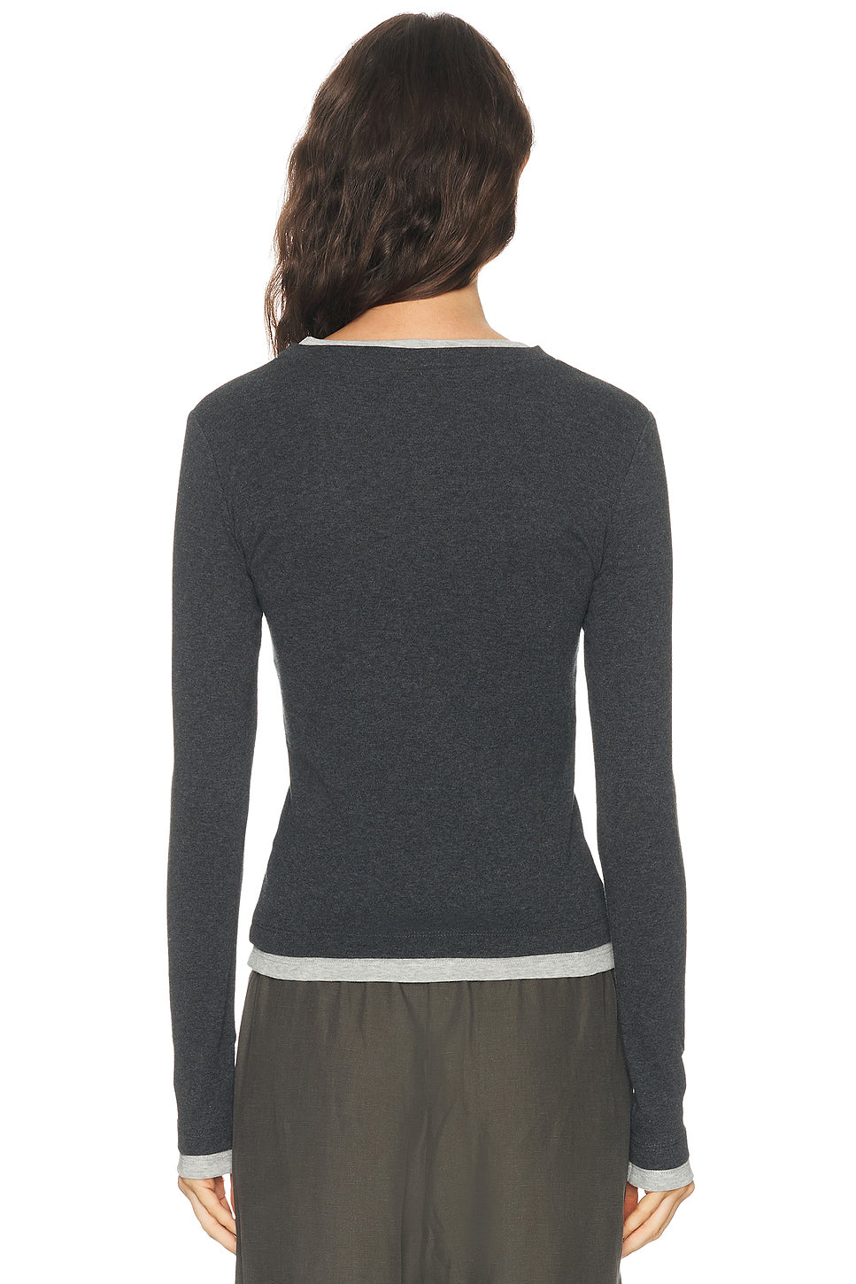 Organic Cotton V Neck Long Sleeve Top
