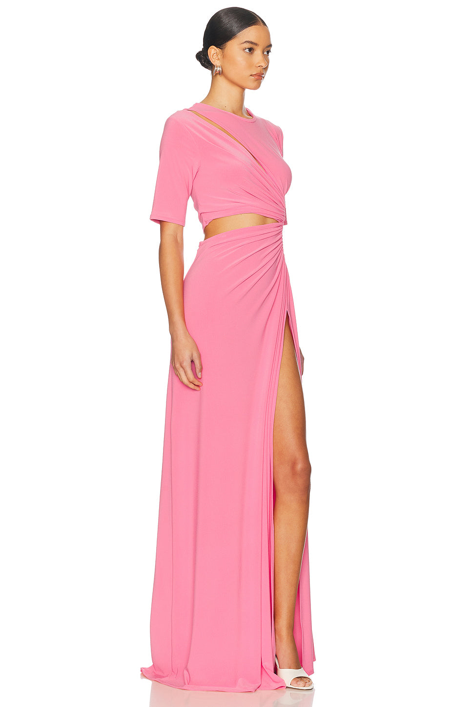 Gathered Slit Maxi Dress