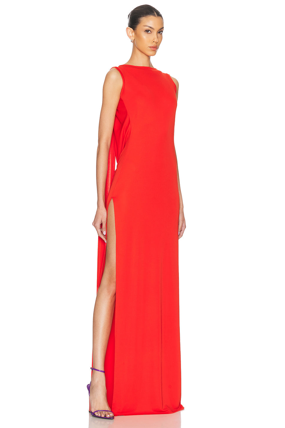 Floor Length Cowl Back Dress