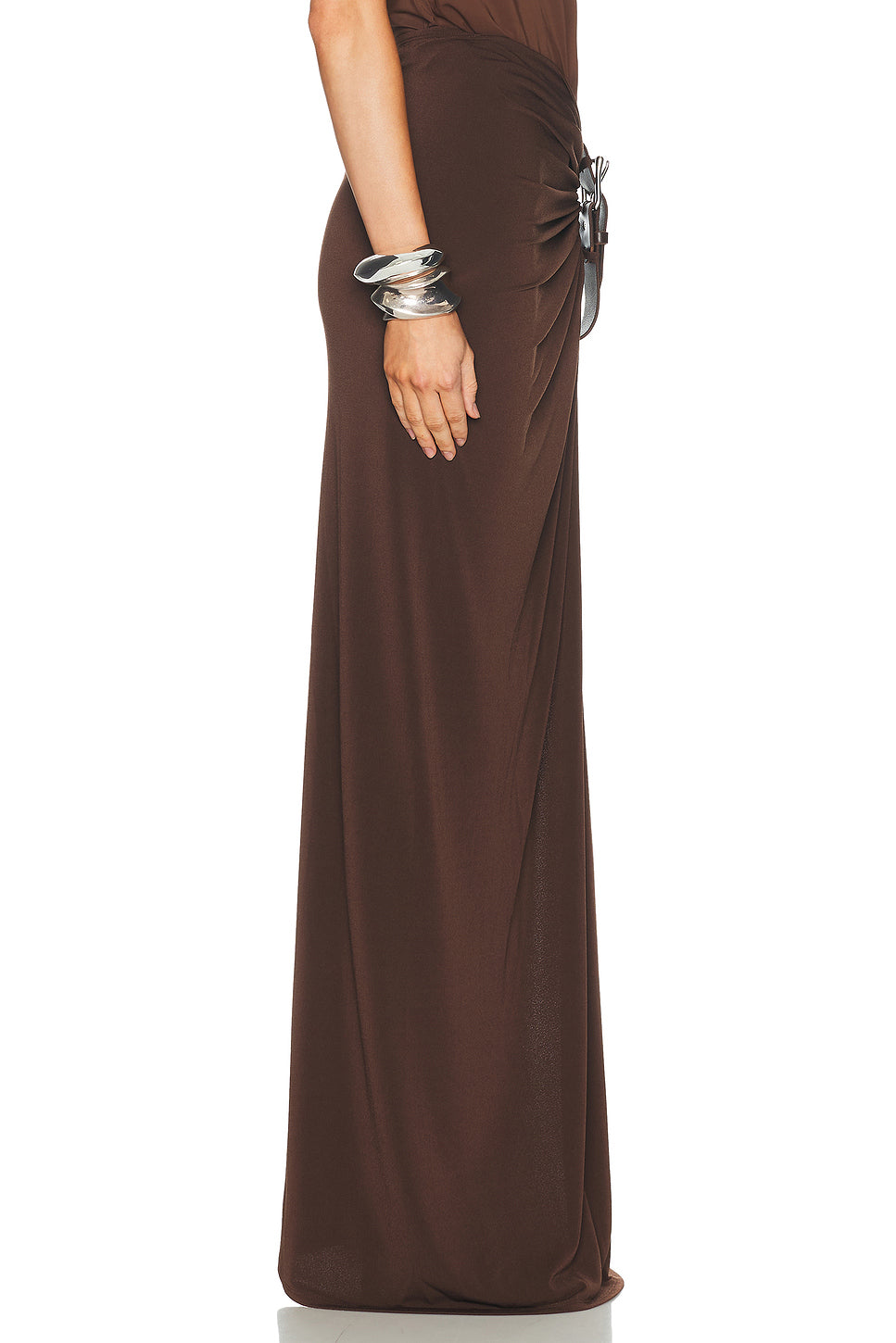 Floor Length Gathered Belt Skirt