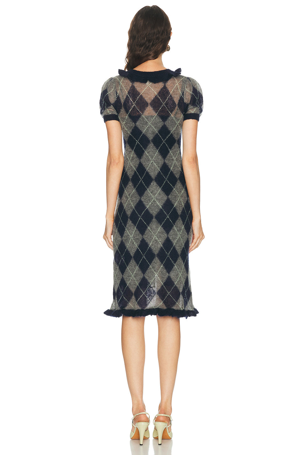 Lace Trim Short Sleeve Knit Dress
