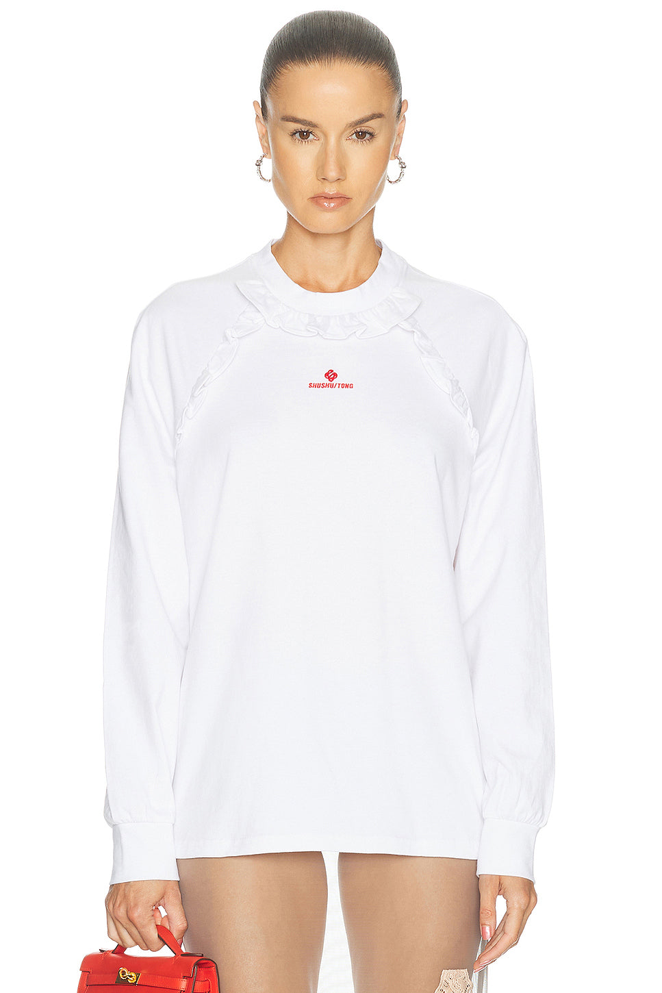 Lace Trim Long Sleeve Sweatshirt