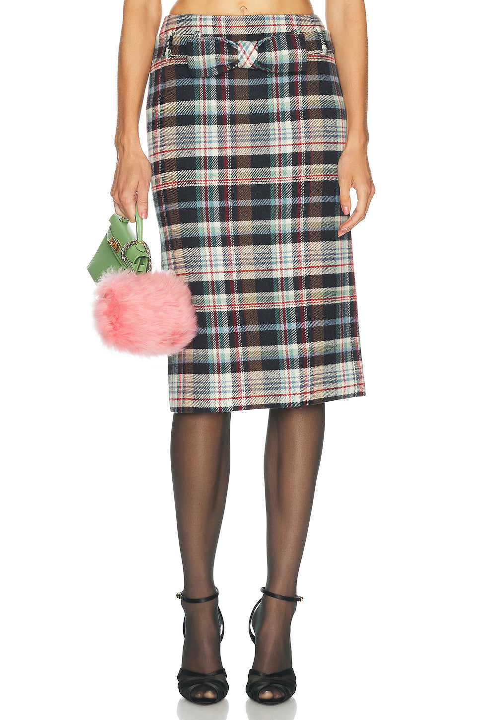 Bow Trimmed Straight Skirt