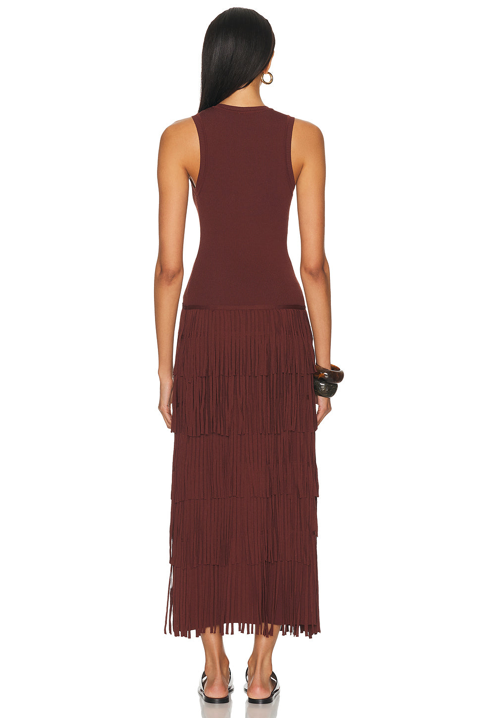 Za Za Sleevless Knit Fringe Dress