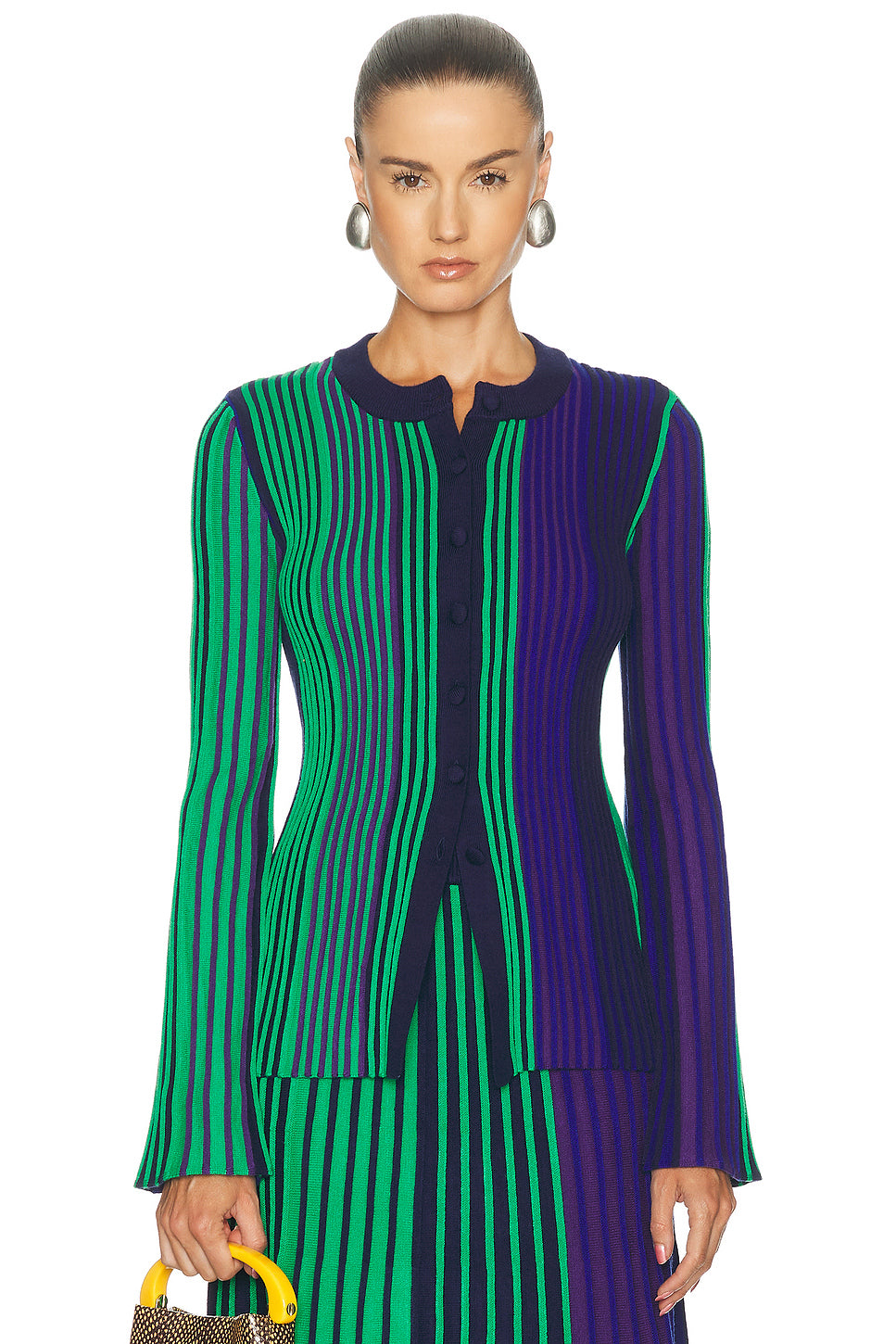 Misha Knit Cardigan in Cool Tone Rib