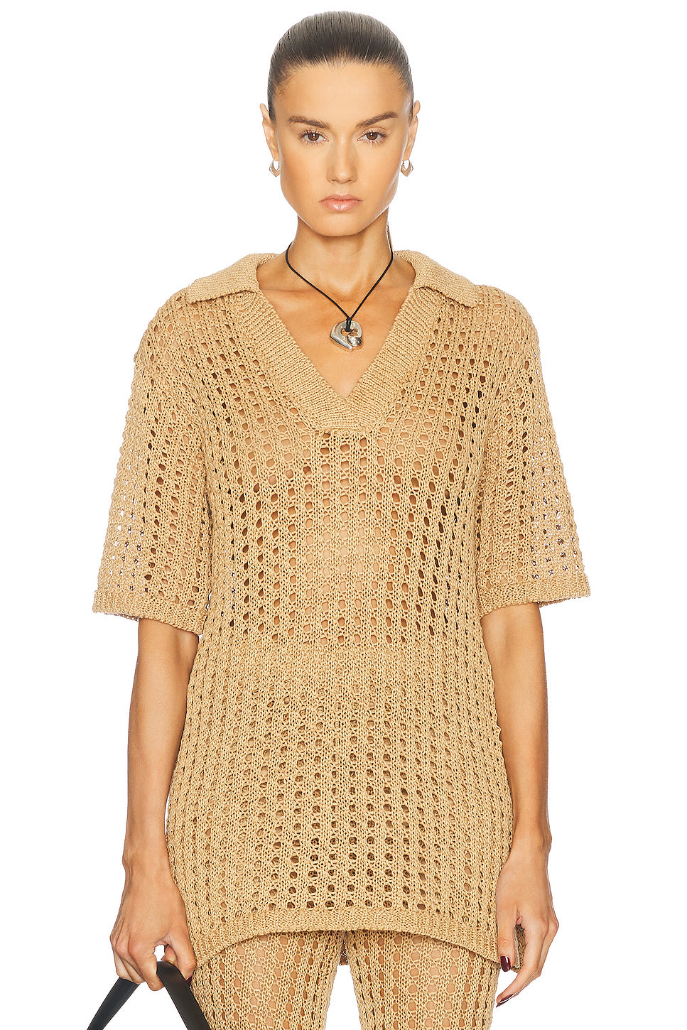 Brisas Crochet Polo Top