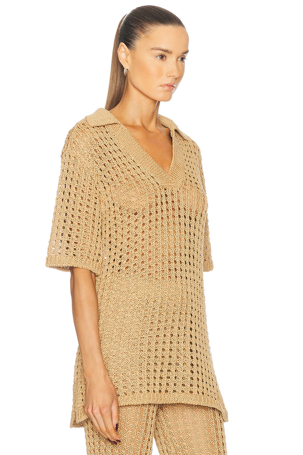 Brisas Crochet Polo Top