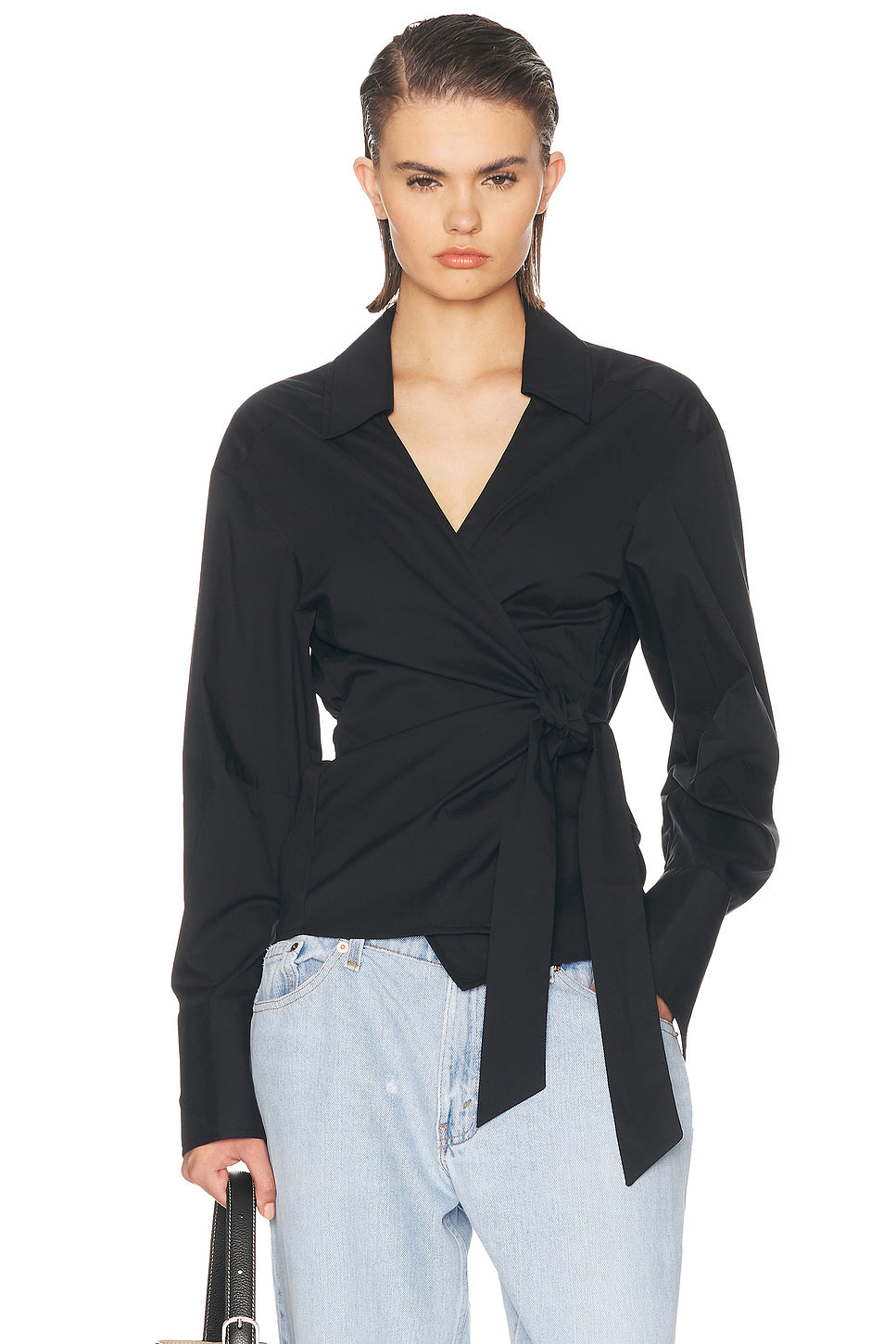 Anya Poplin Wrap Top