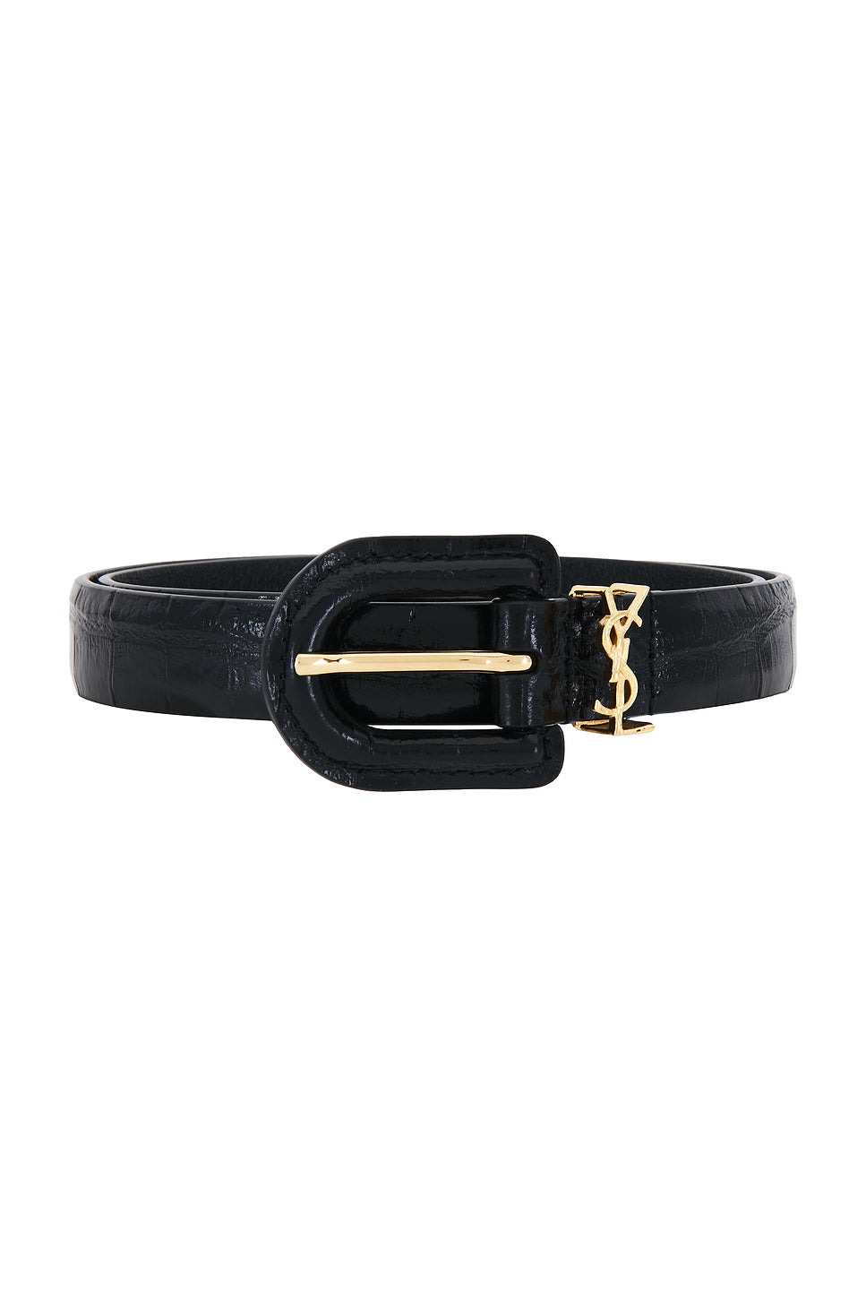 Croc Embossed Boucle Recouverte Belt
