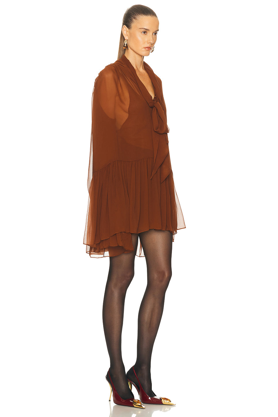 Sheer Long Sleeve Mini Dress
