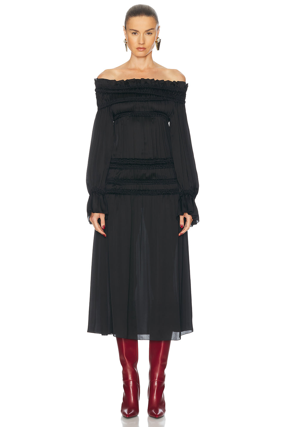 Off The Shoulder Midi Dress