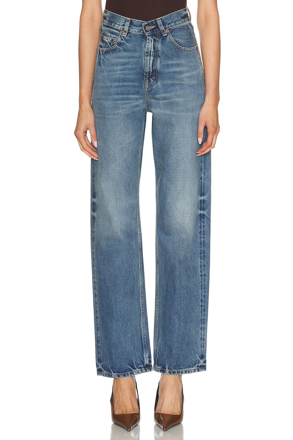 V-Waist Baggy Wide Leg