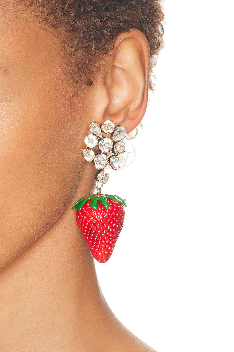 Bo Fraise Avec Stras Earrings