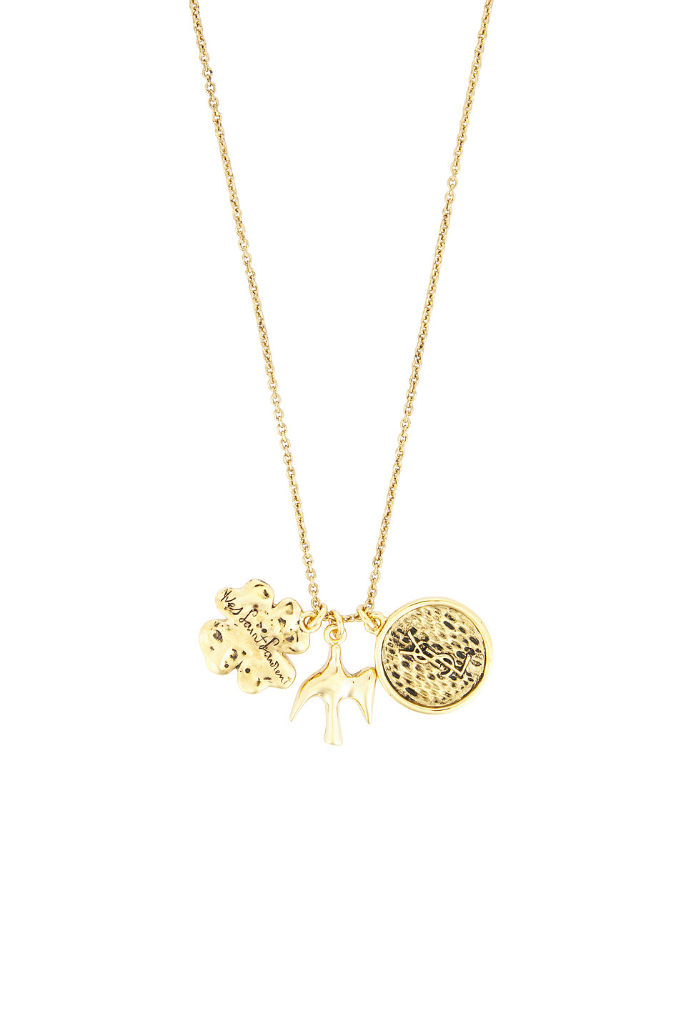 YSL Medal Dove & Lucky Charm Necklace