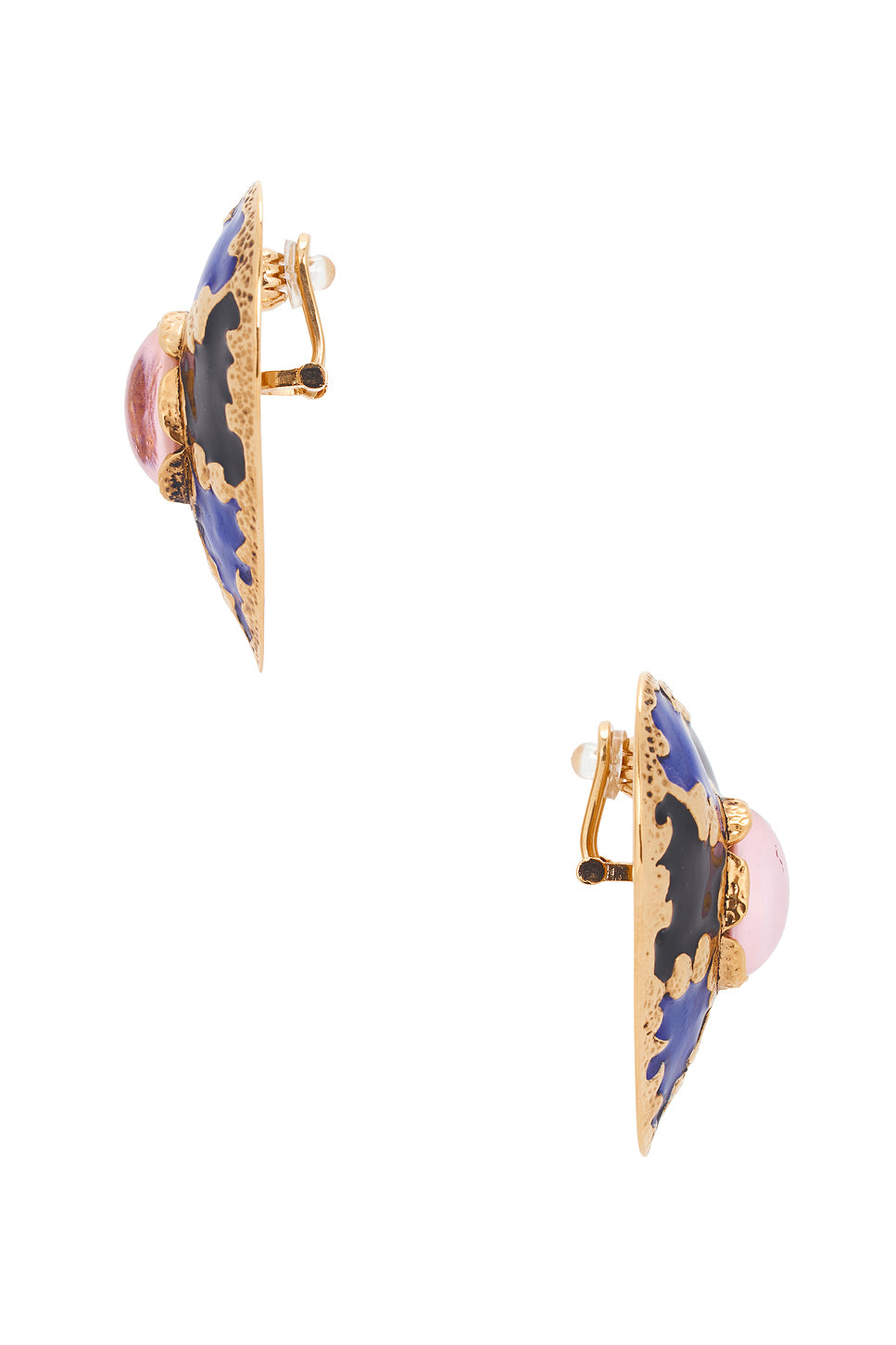 Harlequin Cabochons Heart Earrings