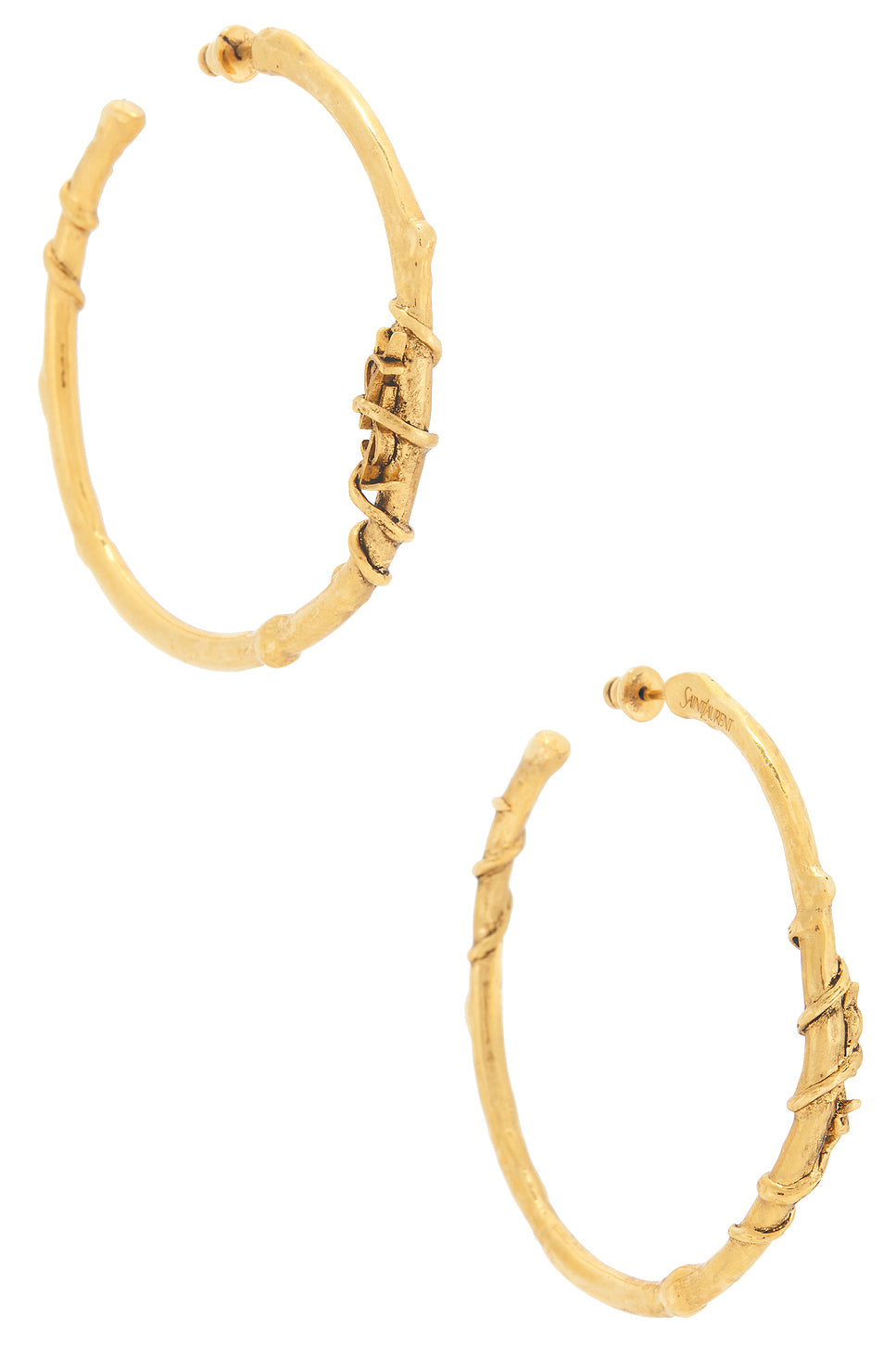 YSL Mulberry Wood Hoop Earrings