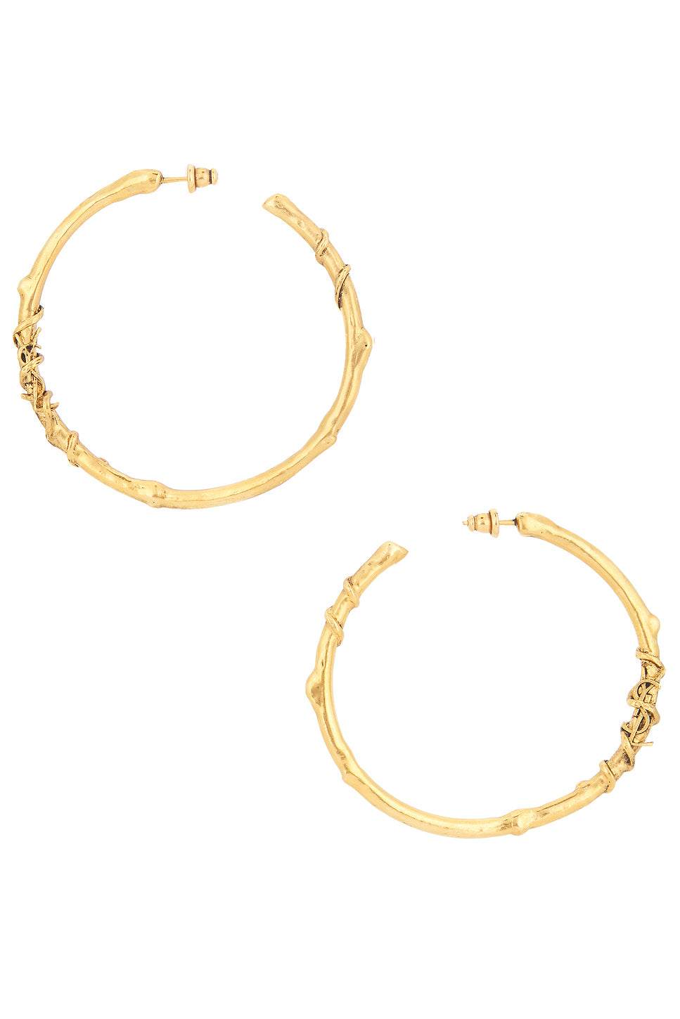 YSL Mulberry Wood Hoop Earrings