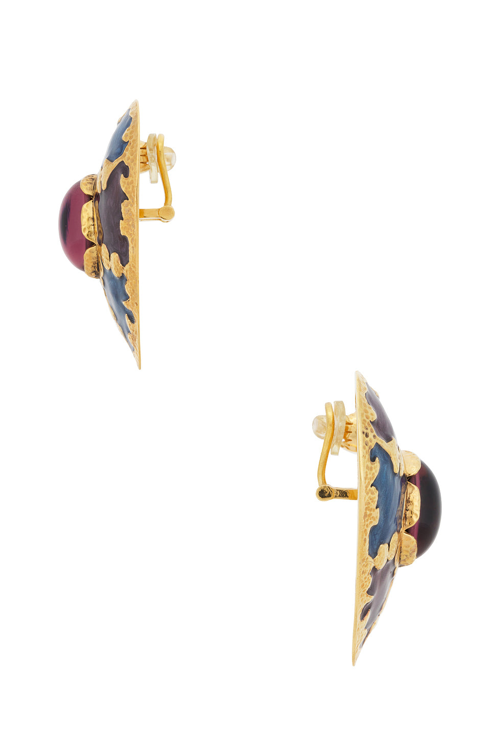 Harlequin Cabochons Heart Earrings