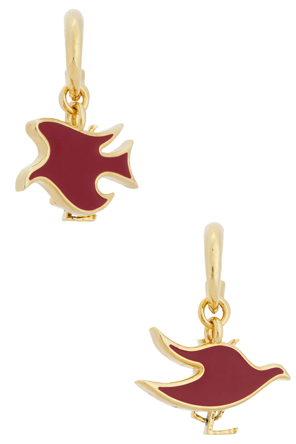 Flat Dove Charm Earrings