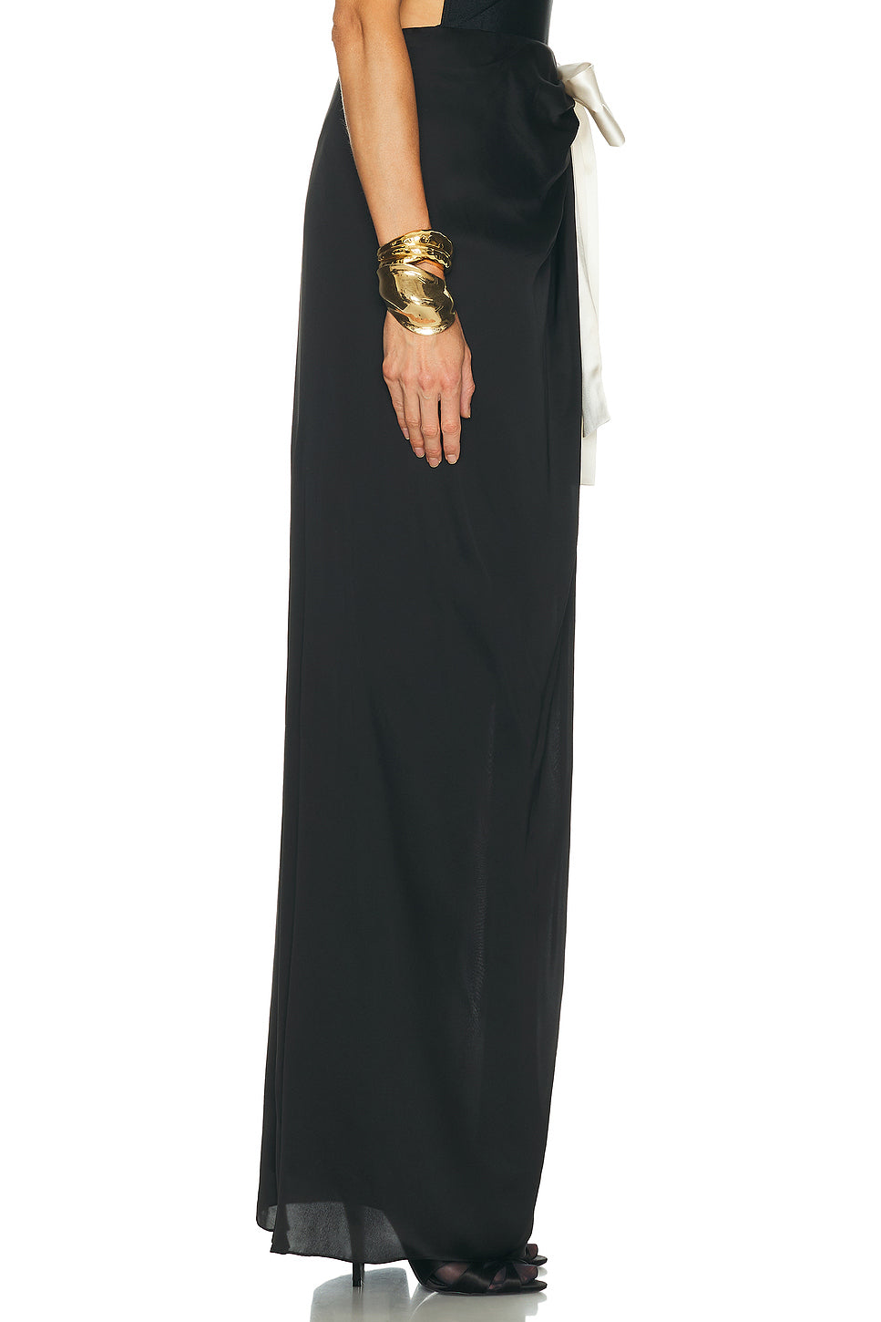 Bow Tie High Slit Maxi Skirt