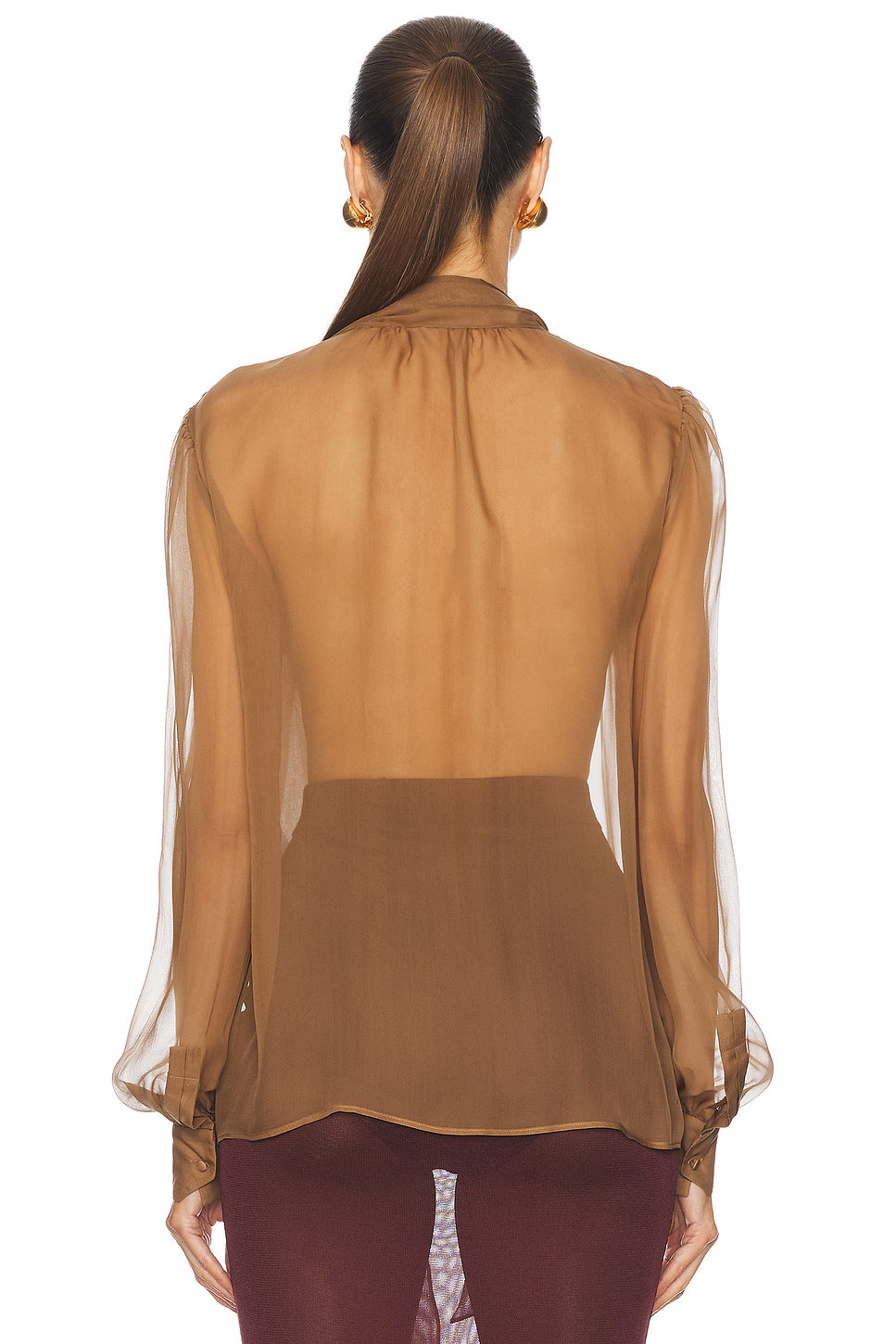 Sheer Long Sleeve Blouse