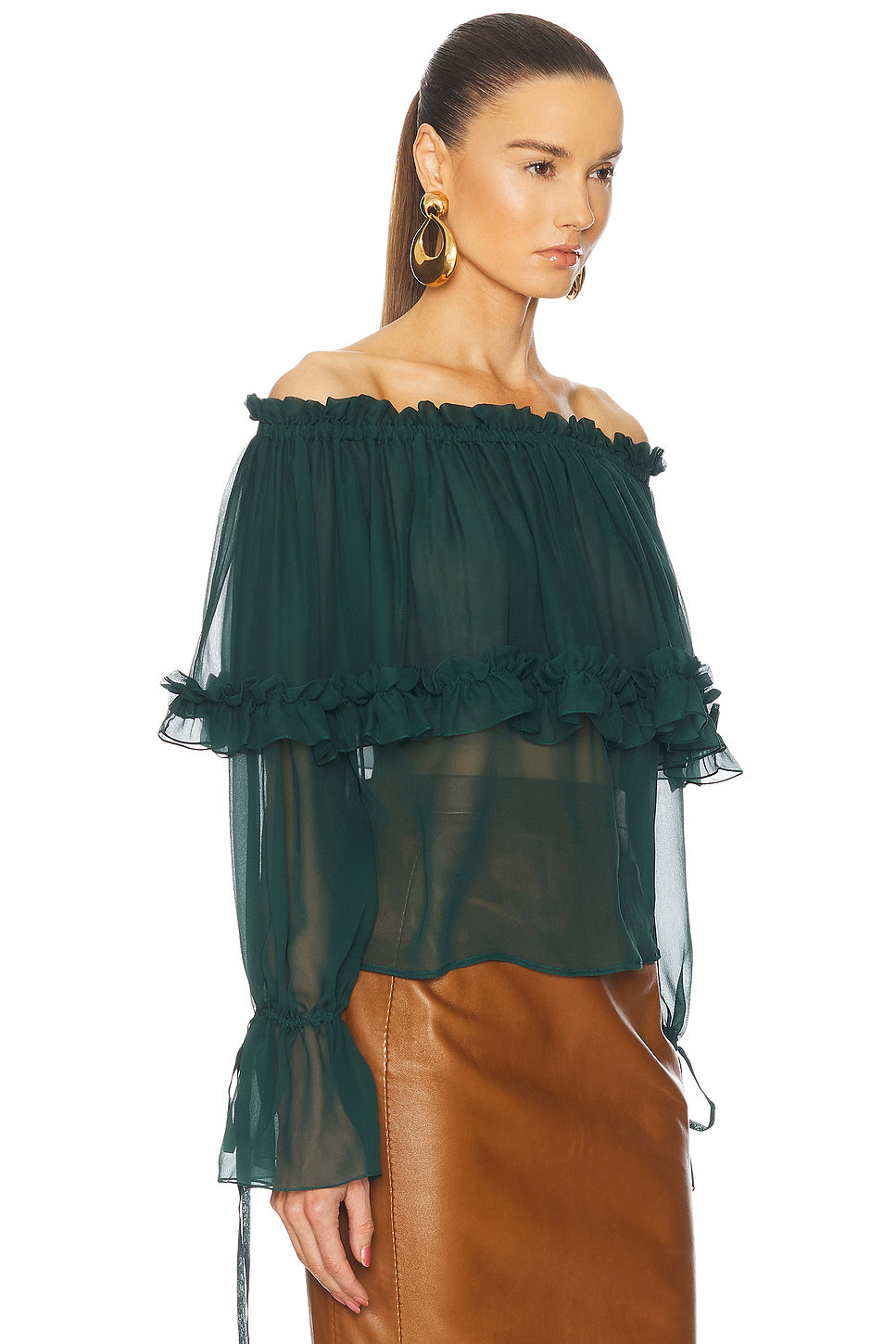 Sheer Off The Shoulder Blouse