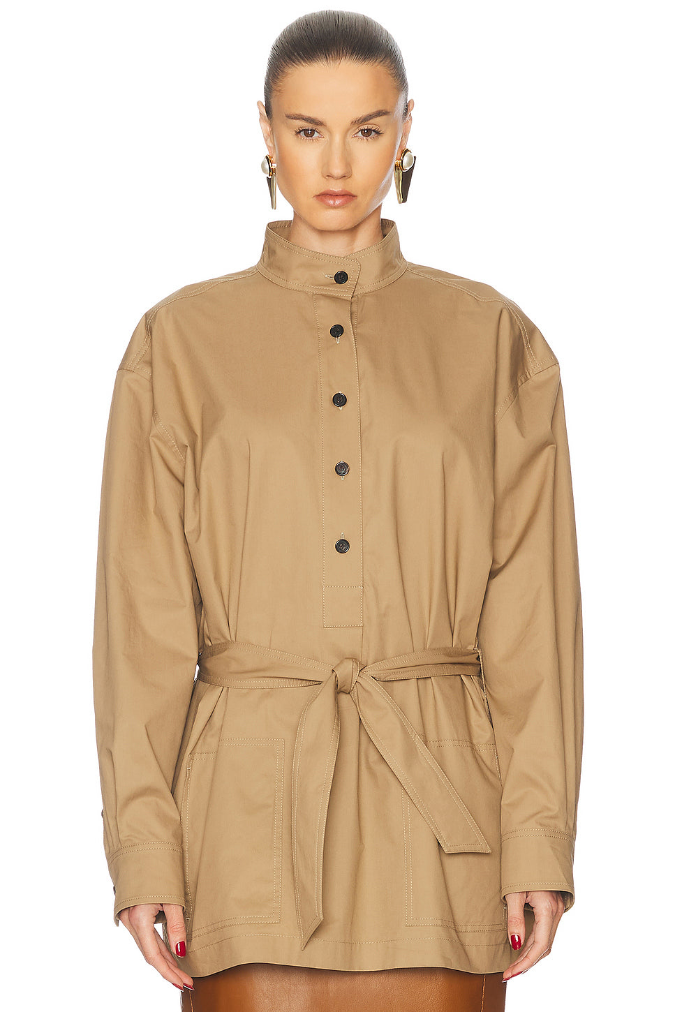 Belted Long Sleeve Top