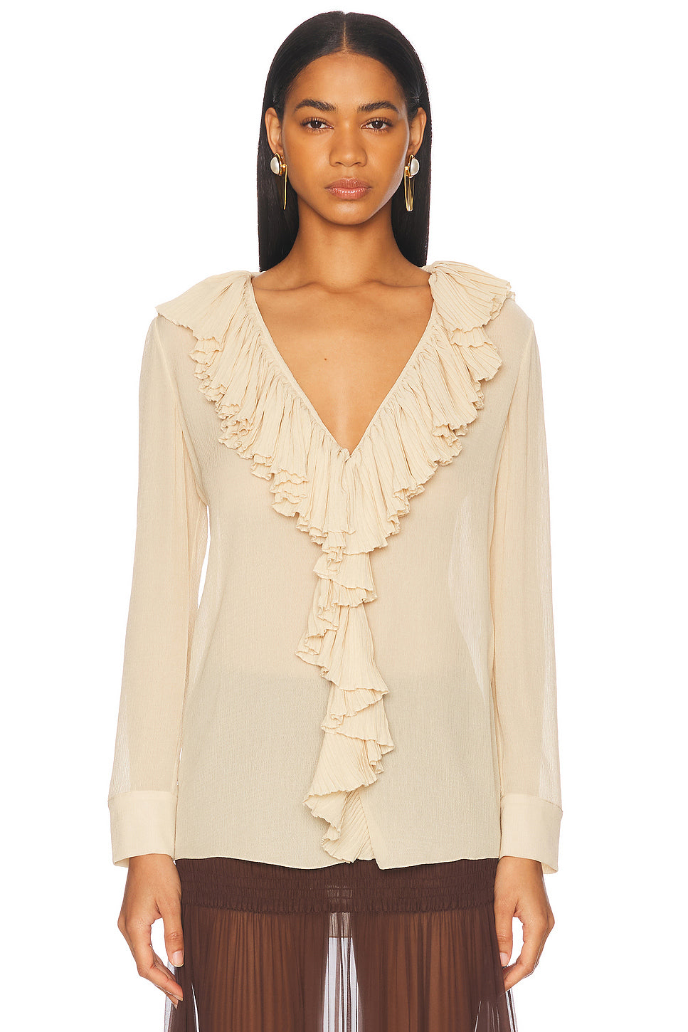 Long Sleeve Ruffle Blouse