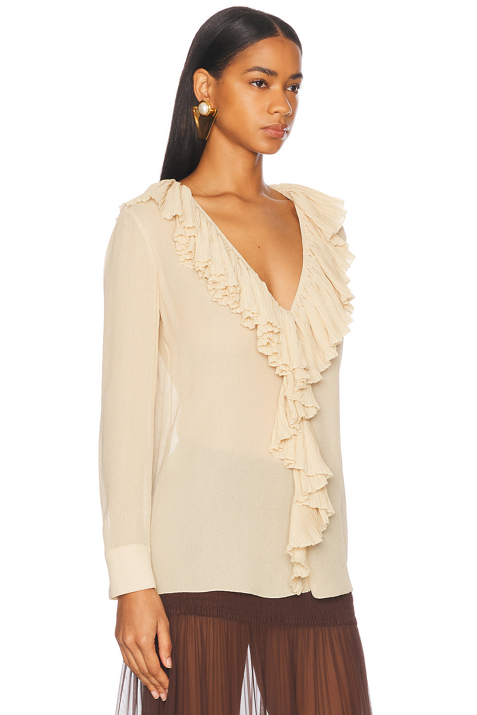 Long Sleeve Ruffle Blouse