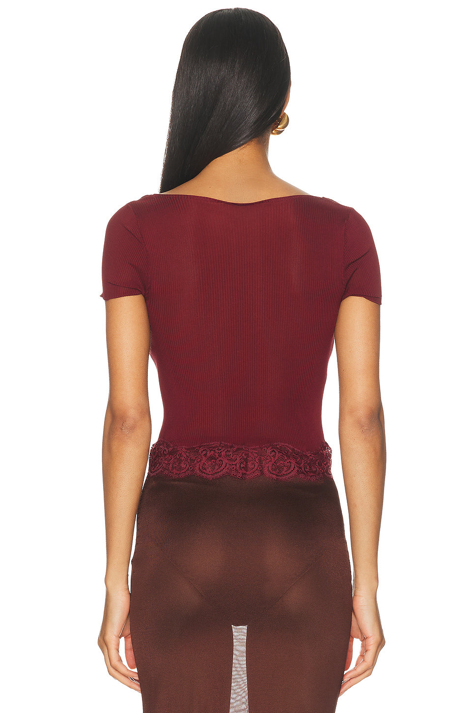 Ribbed Lacy Top
