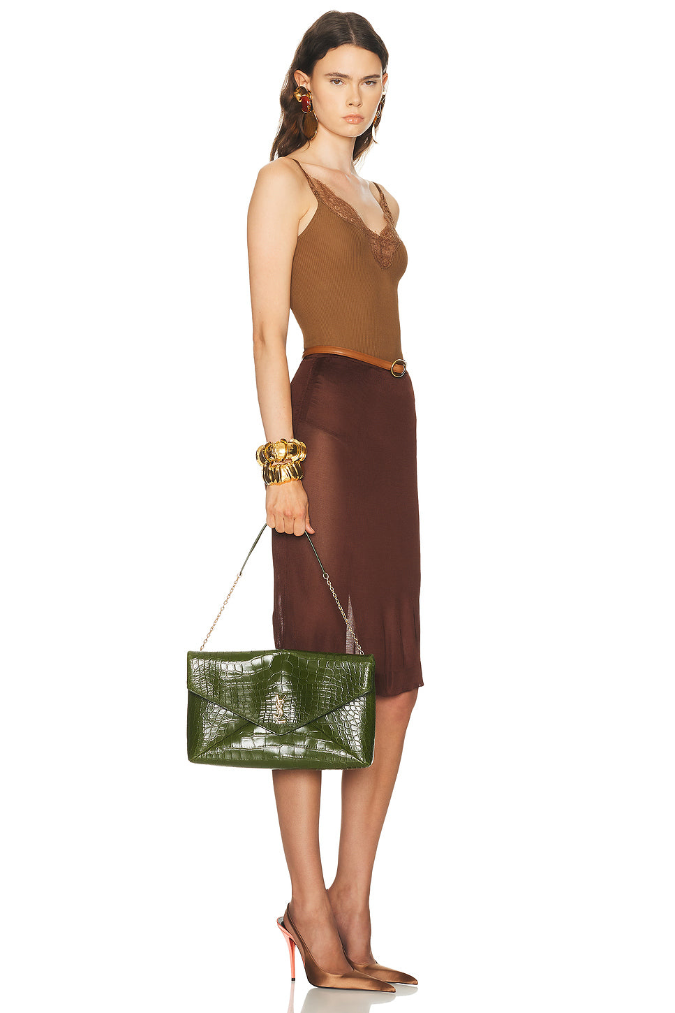 XXL Alligator Envelope On Chain Bag