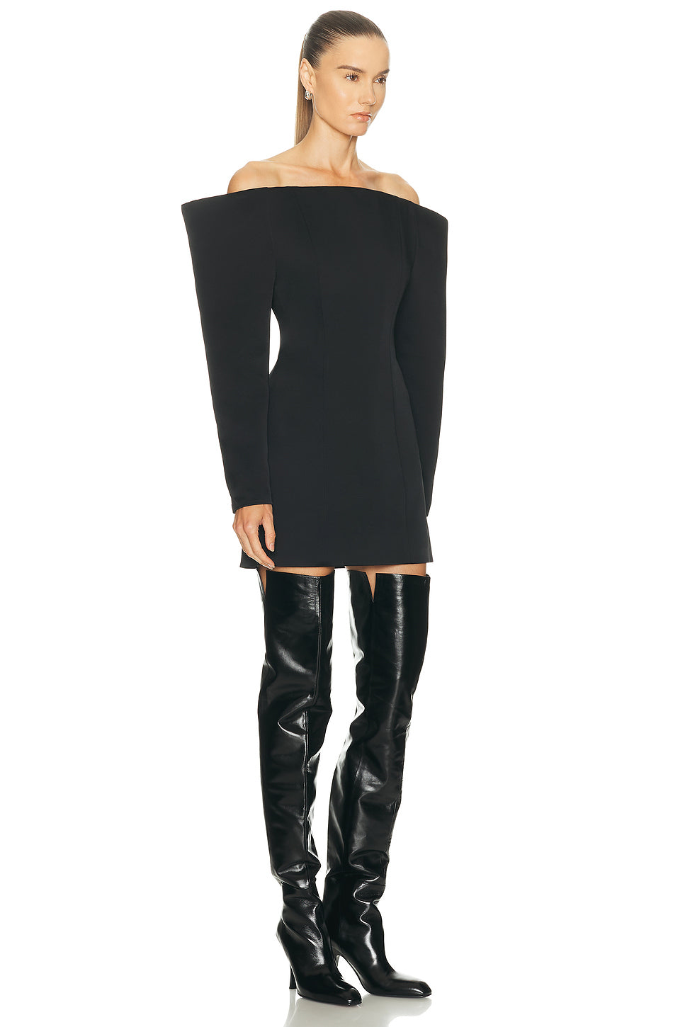 Satin Long Sleeve Mini Dress