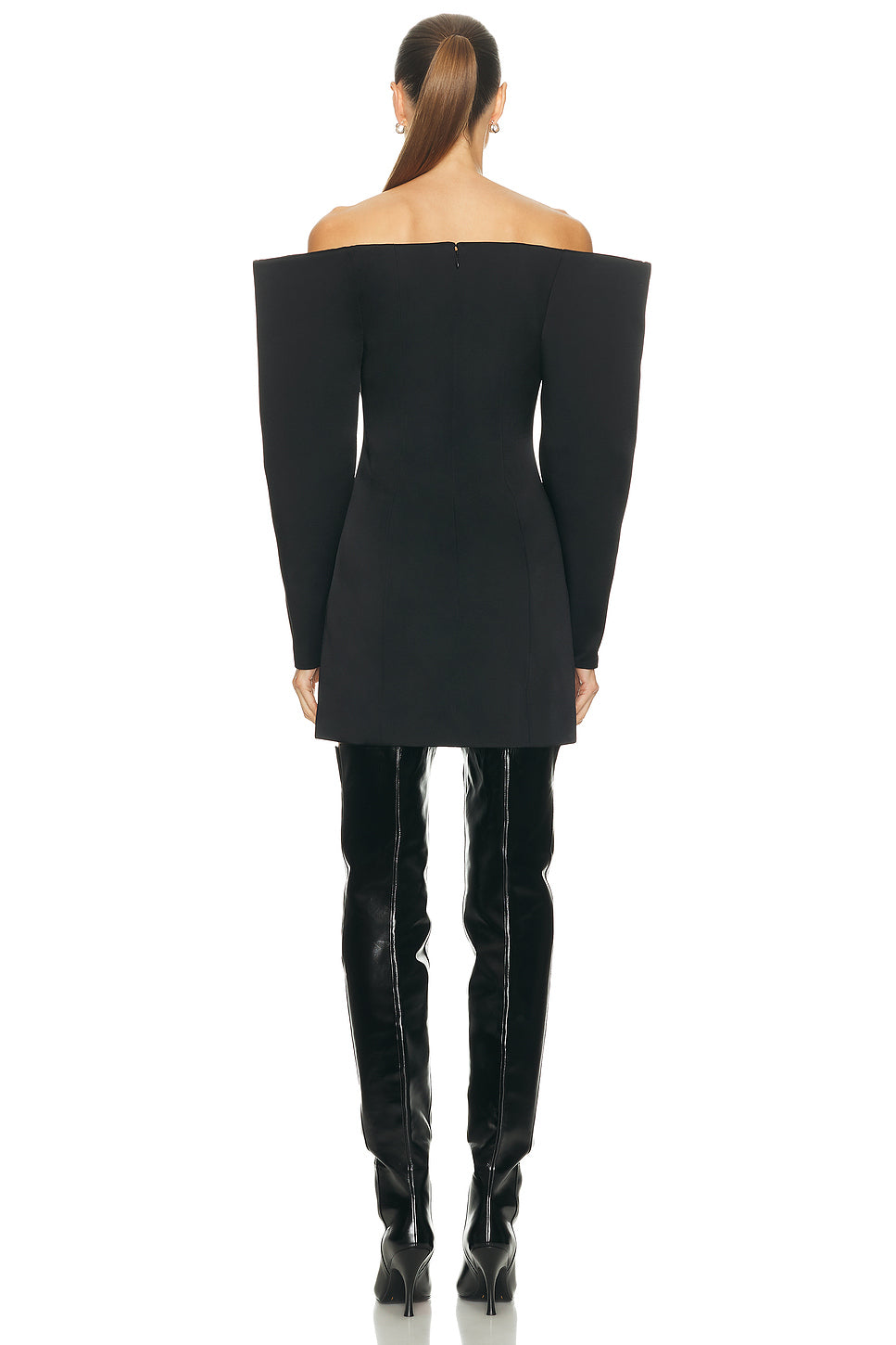 Satin Long Sleeve Mini Dress