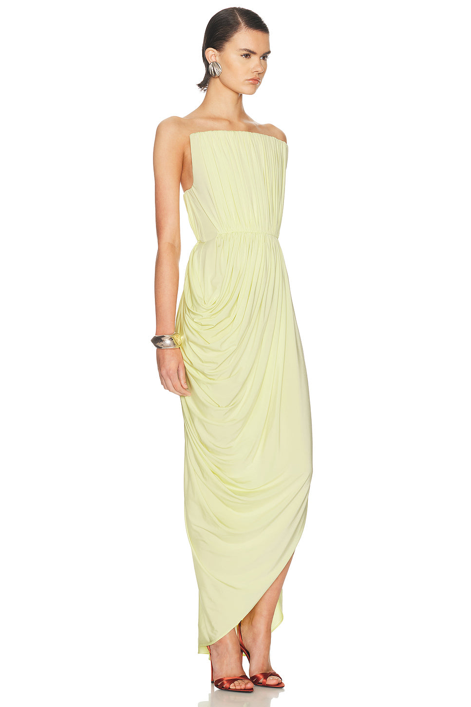 Crepe Jersey Square Neck Gown