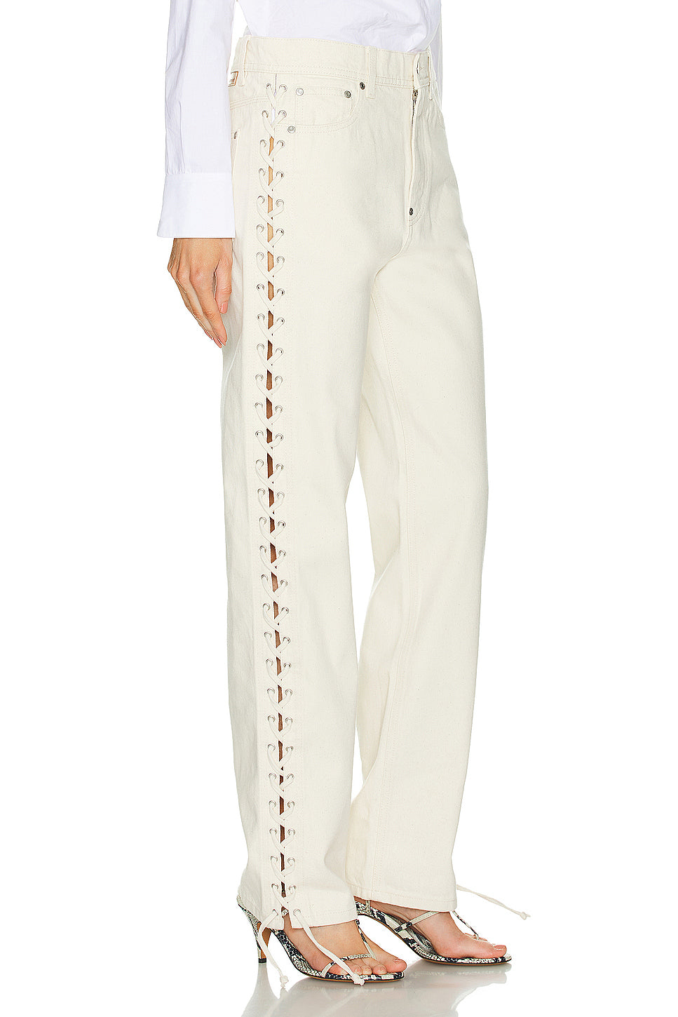 Lacing Straight Leg Jeans