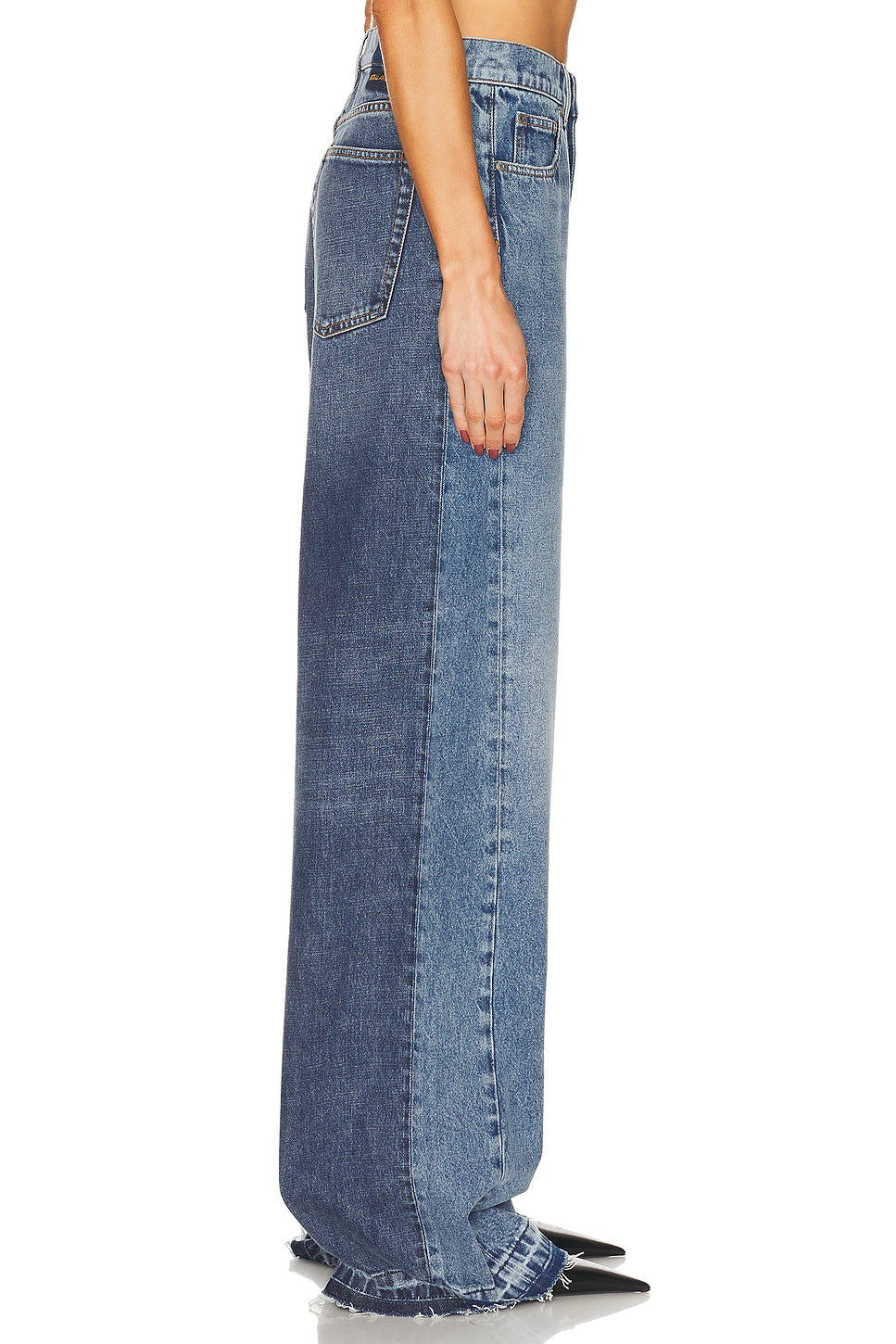 Paneled Wide Leg Jeans
