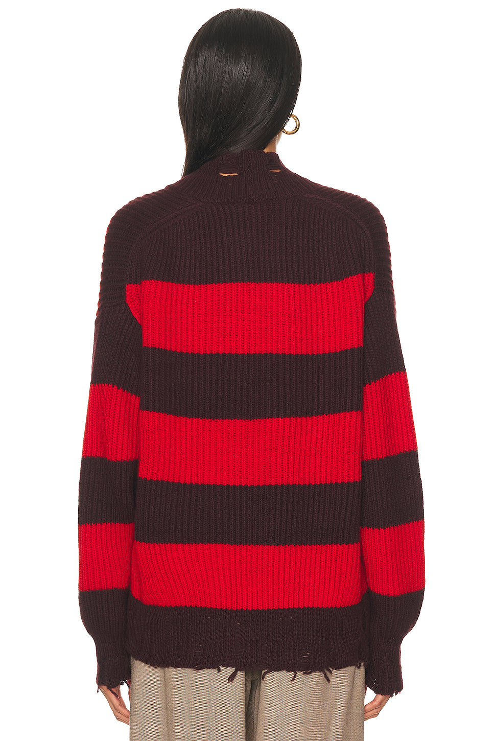Sporty Stripe V Neck Jumper