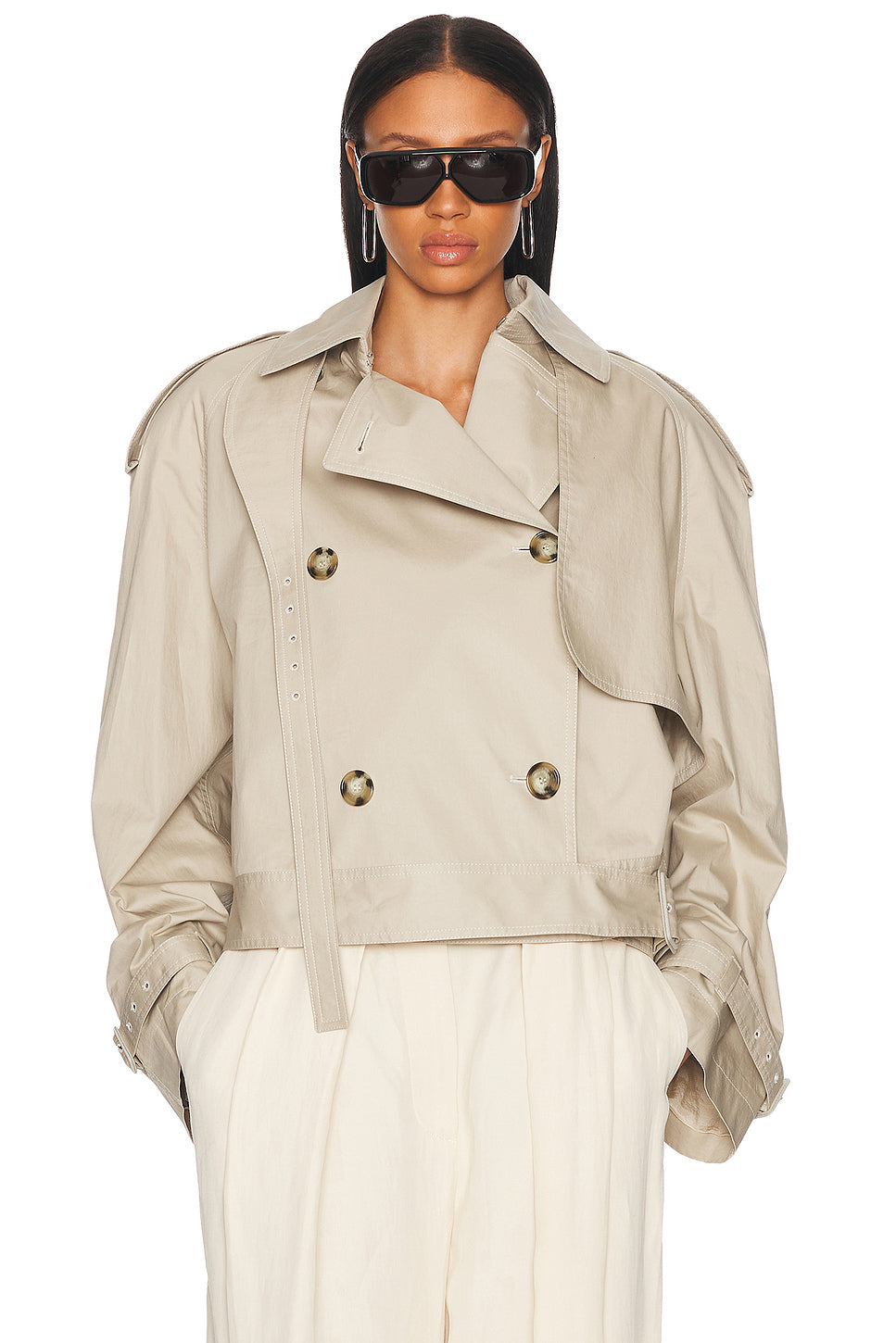 Light Cotton Short Trench Coat