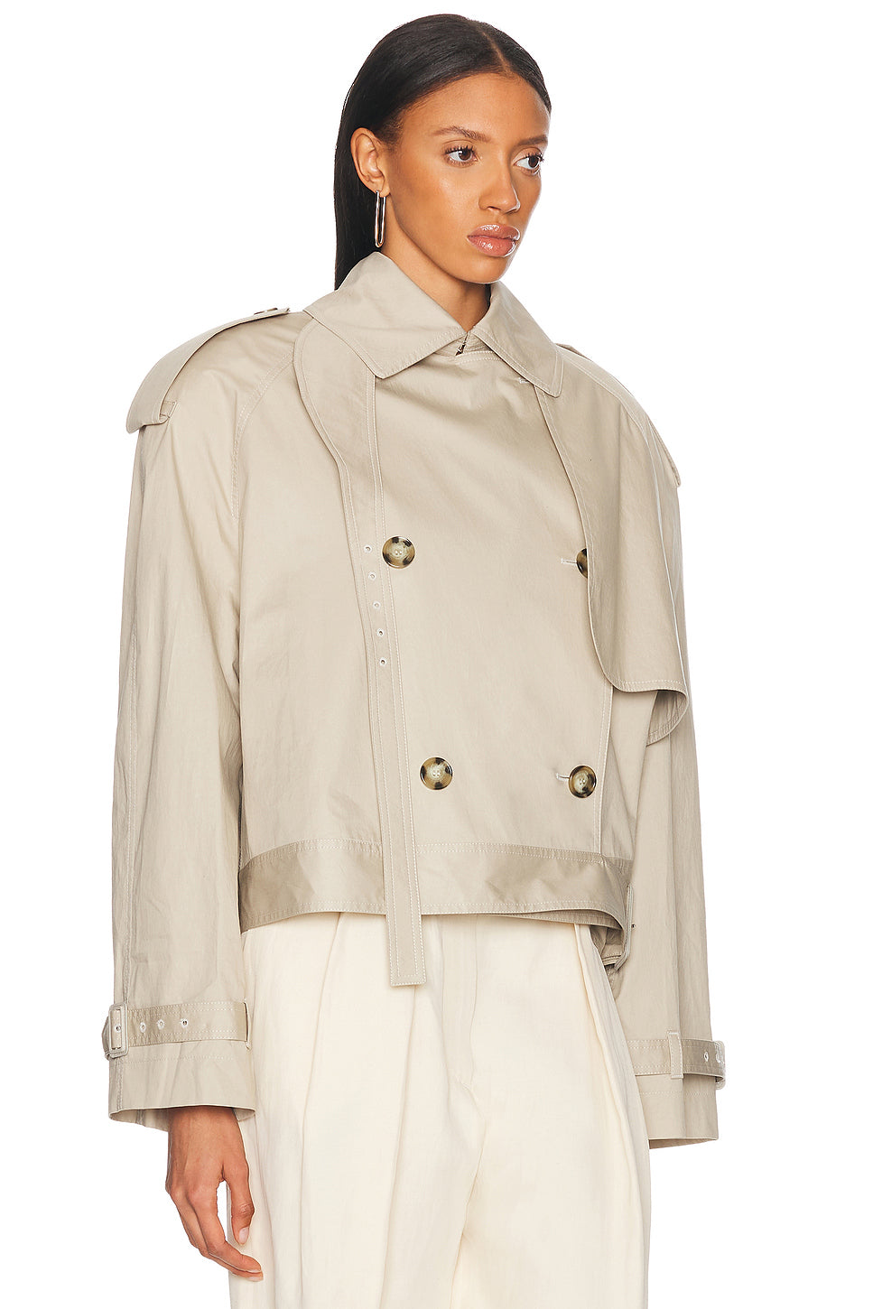 Light Cotton Short Trench Coat