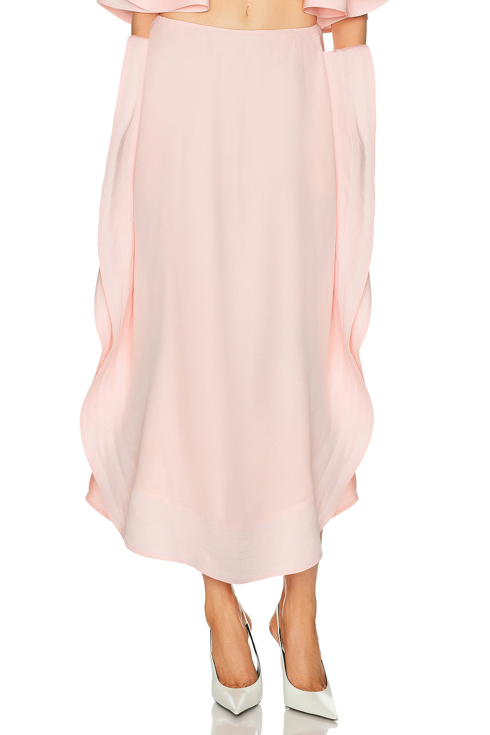 Silk Frill Detail Maxi Skirt