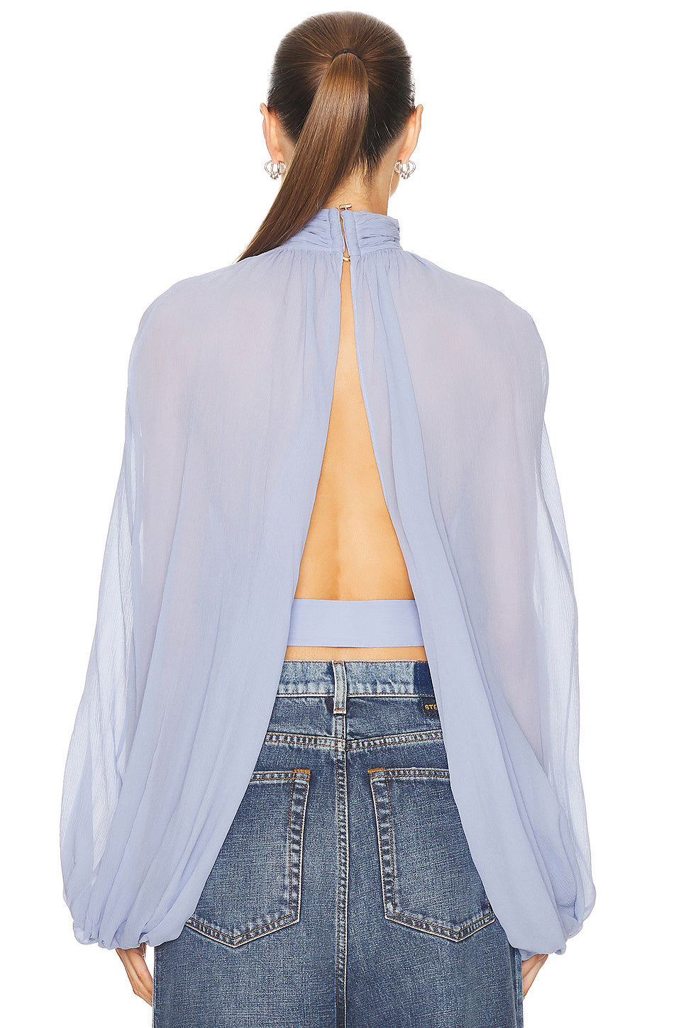 Creponne Drape High Neck Top