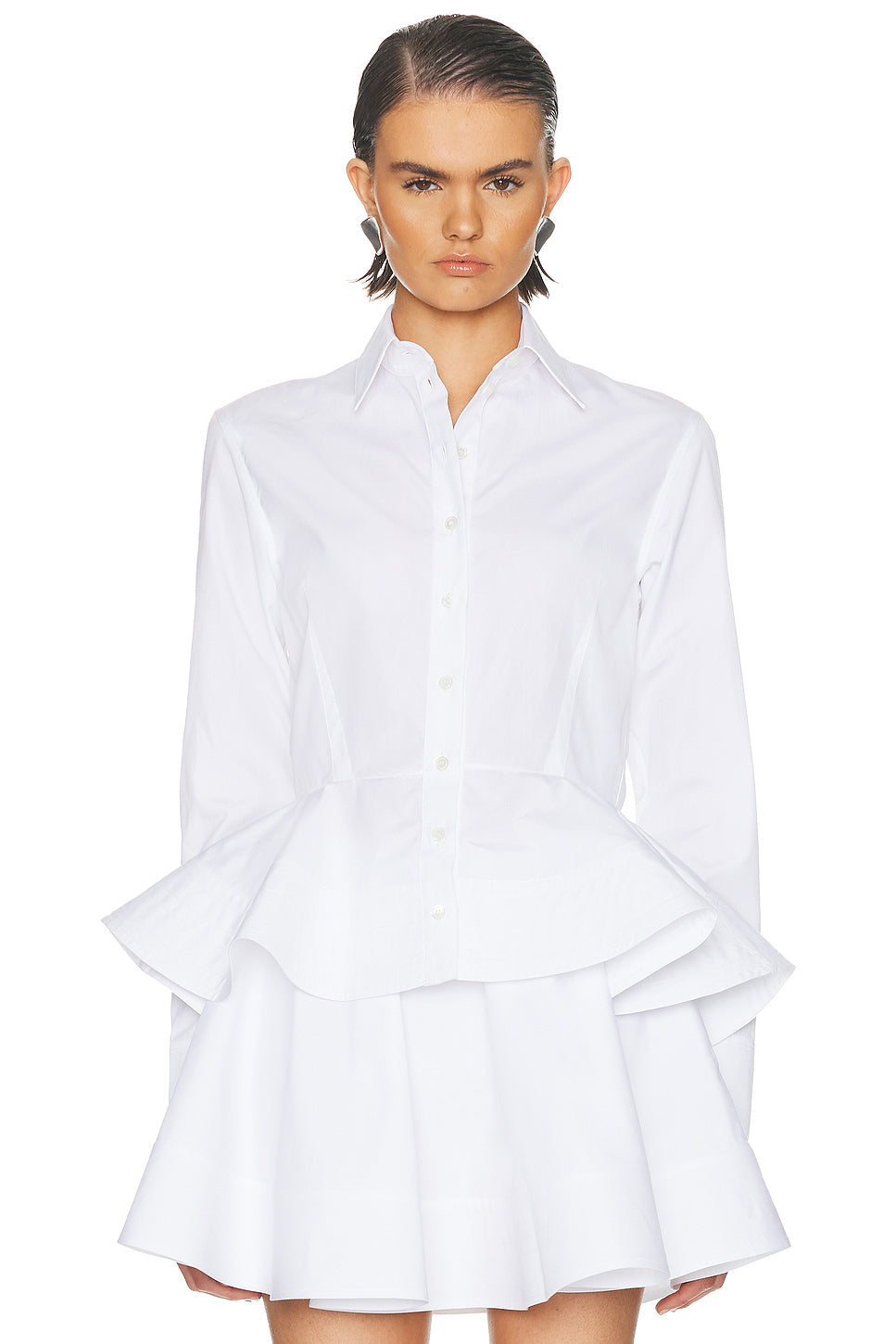 Poplin Peplum Top