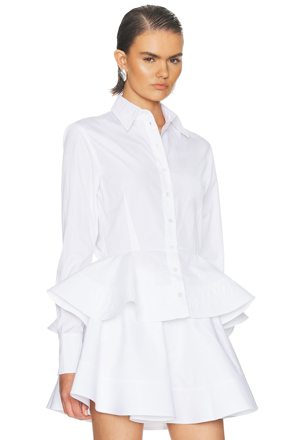 Poplin Peplum Top