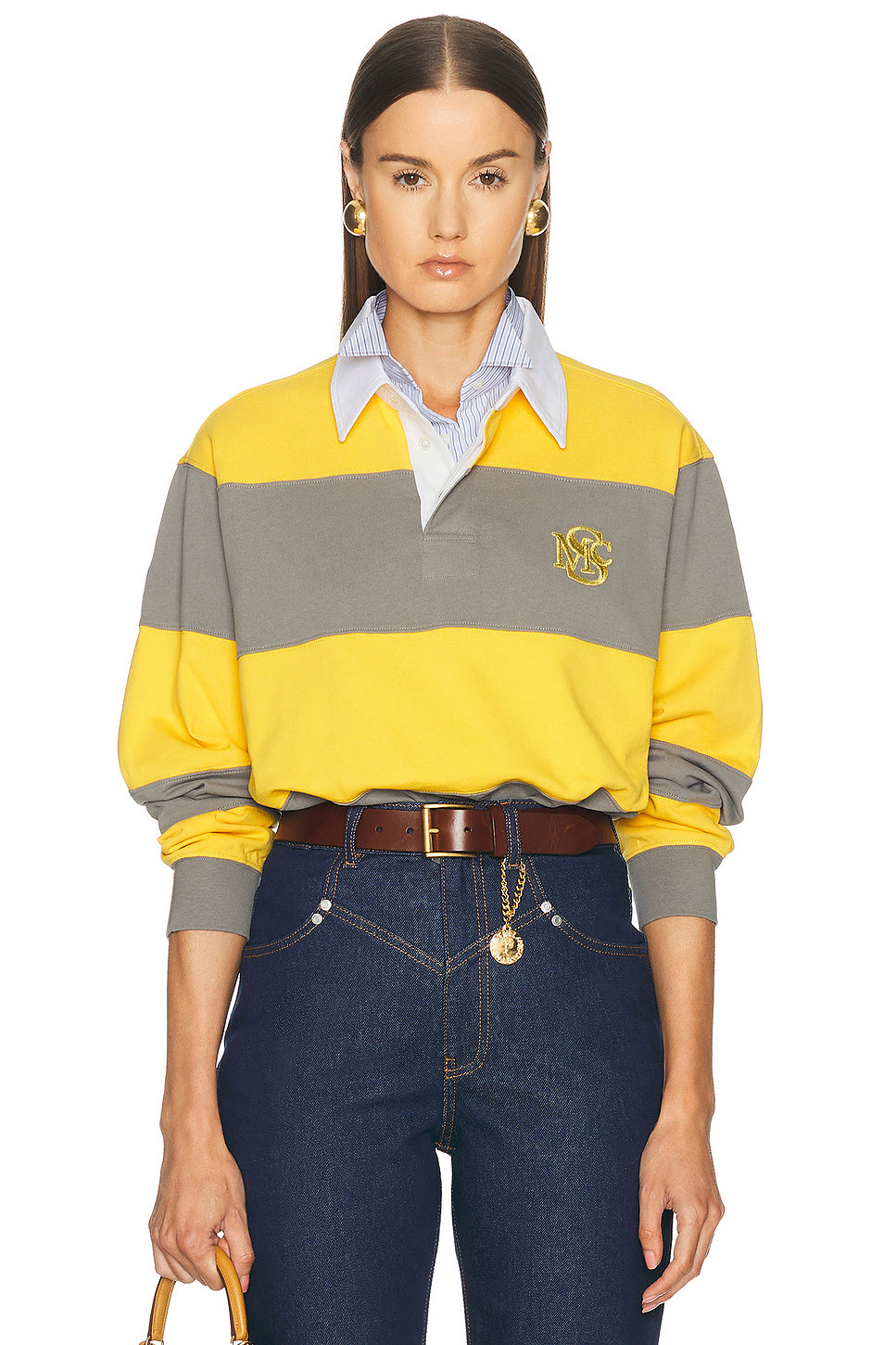 Colour Block Striped Polo