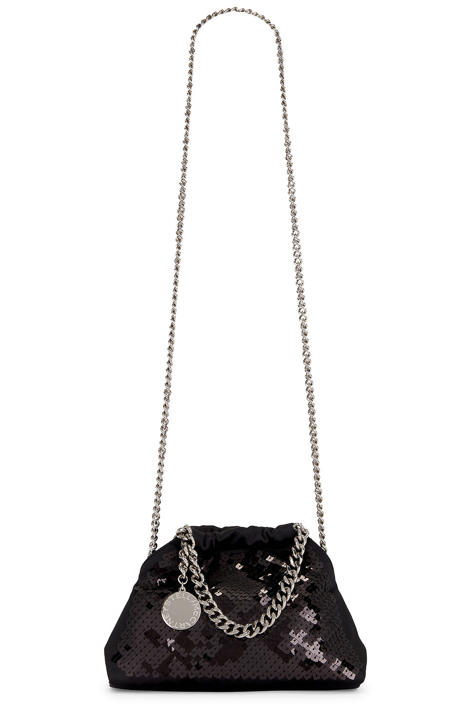 Falabella Pixel Snake Sequins Embroidery Mini Drawstring Bag