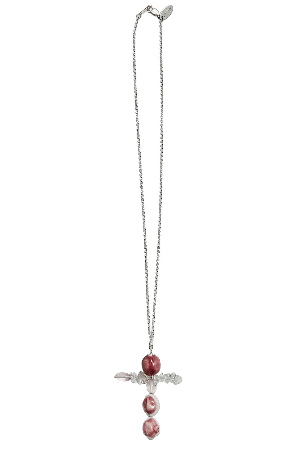 La Bussola Necklace in Rose Quartz & Clear Quartz