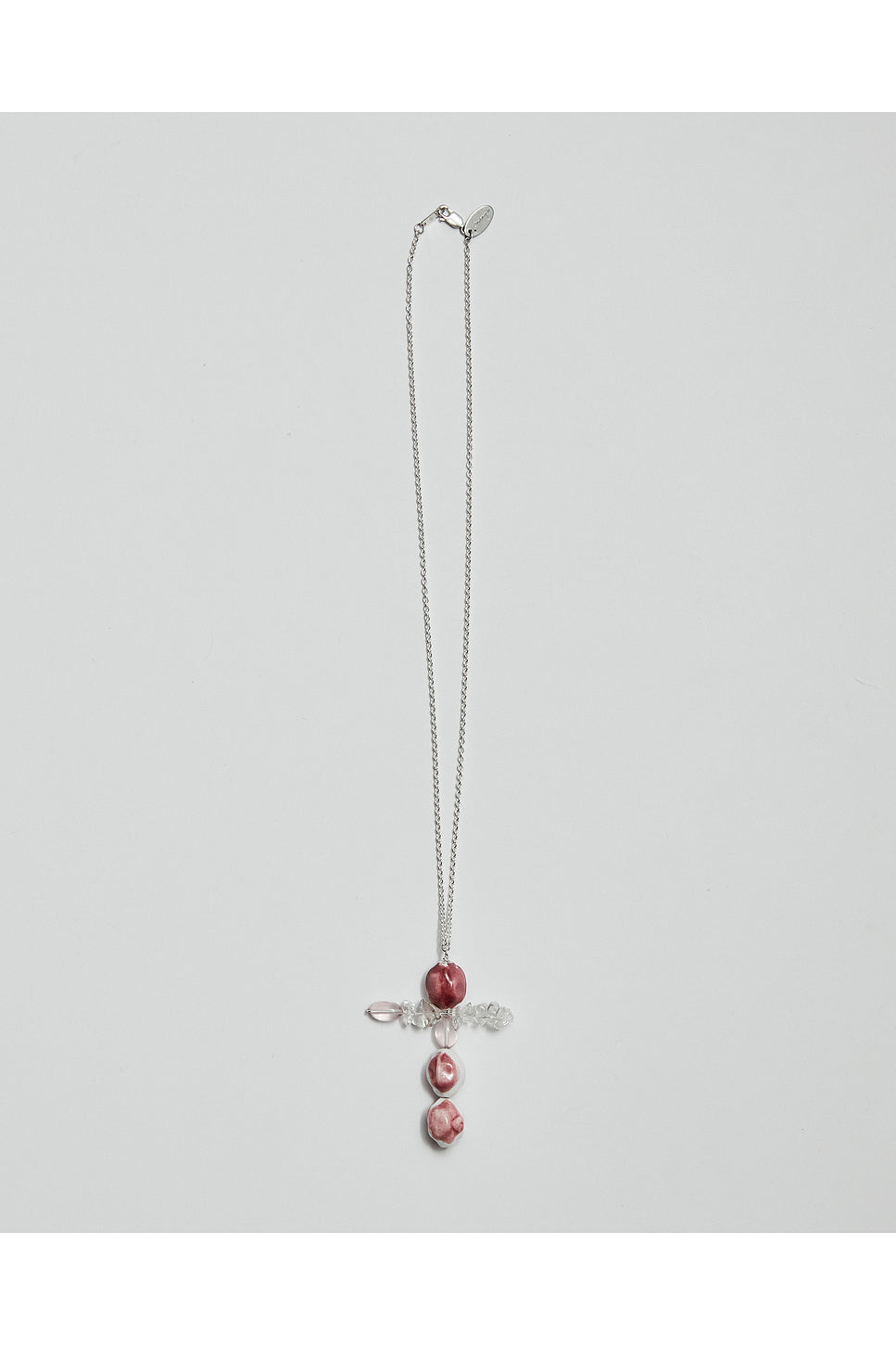 La Bussola Necklace in Rose Quartz & Clear Quartz