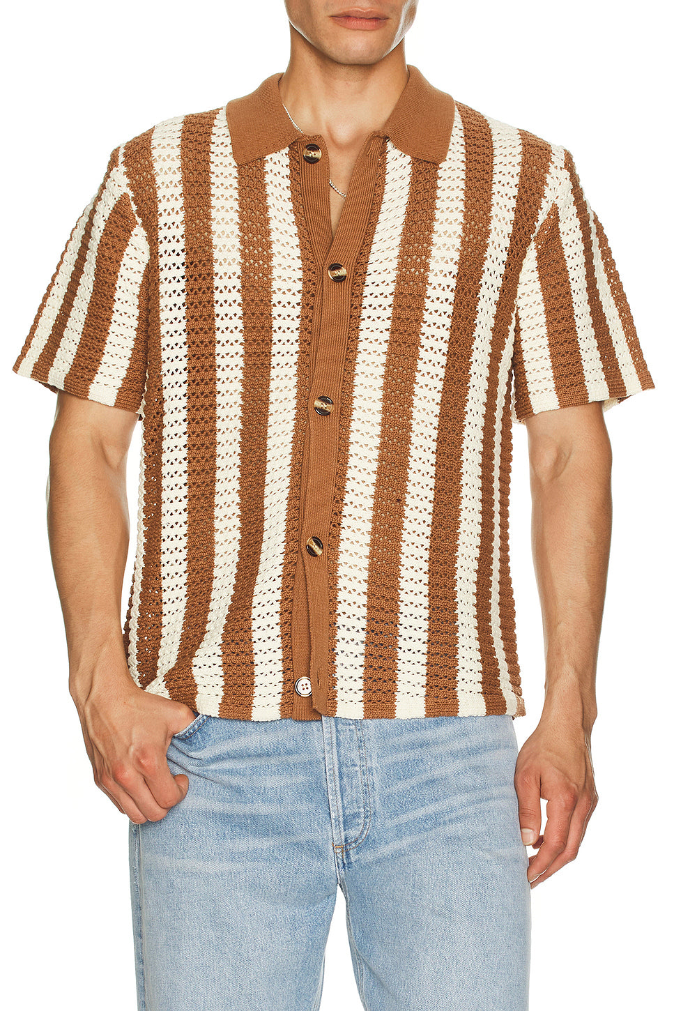 Maximus Crochet Button Down Shirt